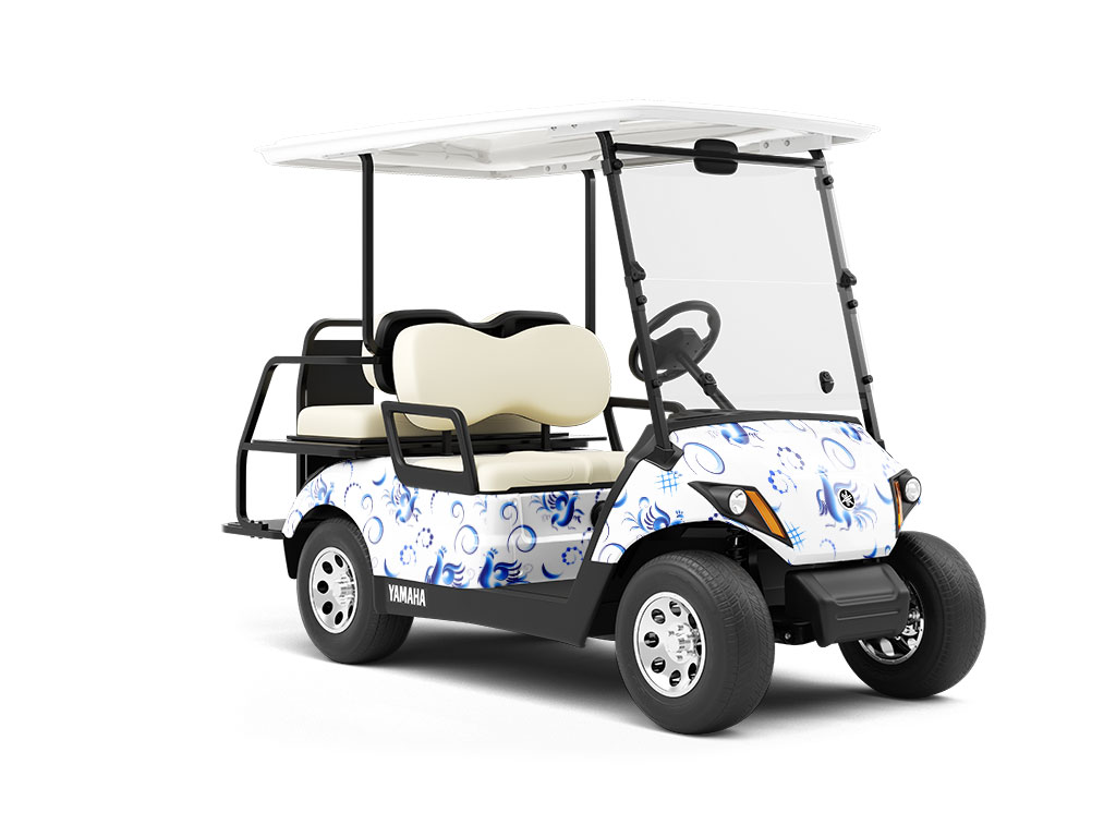 True Blue Birds Wrapped Golf Cart