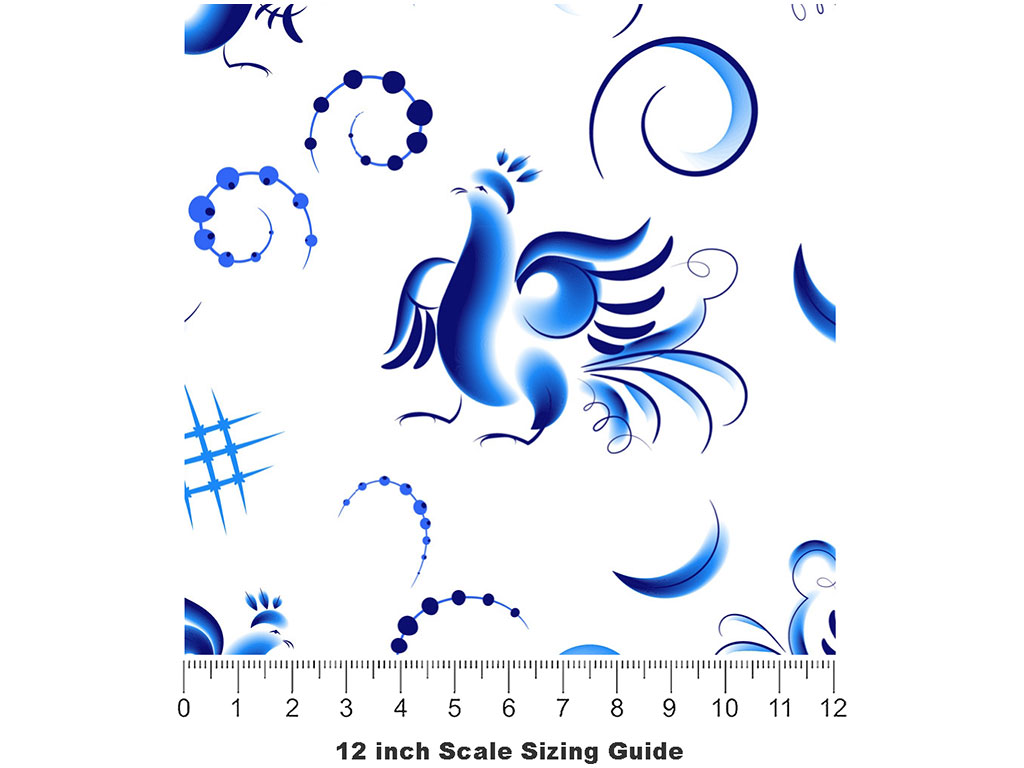 True Blue Birds Vinyl Film Pattern Size 12 inch Scale