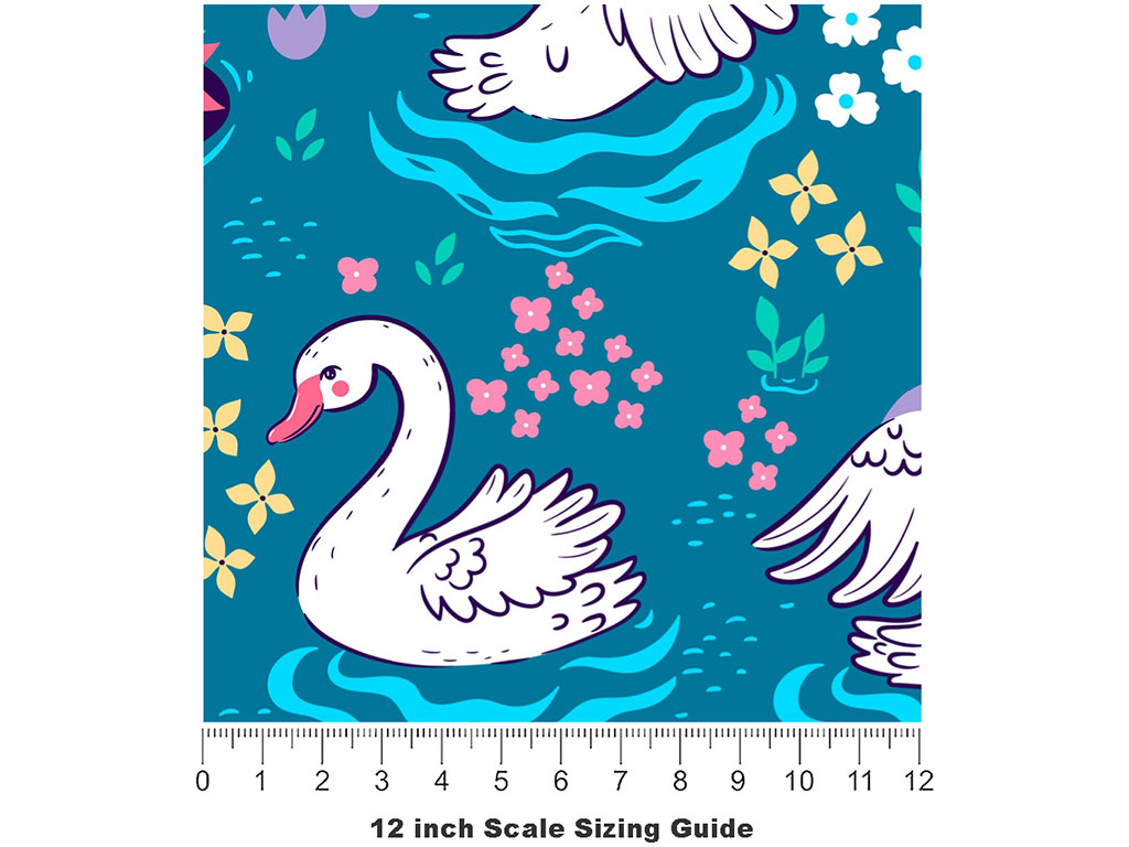 Bath Time Birds Vinyl Film Pattern Size 12 inch Scale