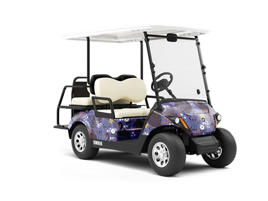 Mythic Black Birds Wrapped Golf Cart