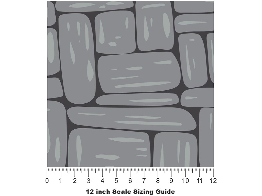 Battleship Grey Brick Vinyl Film Pattern Size 12 inch Scale