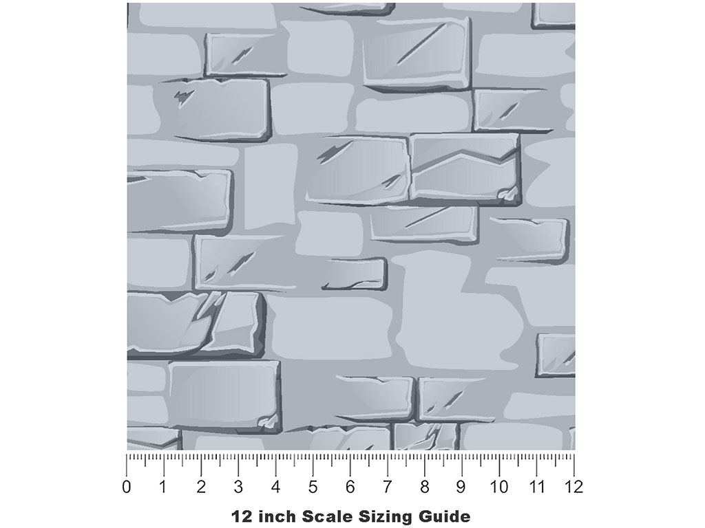 Cloud Grey Brick Vinyl Film Pattern Size 12 inch Scale