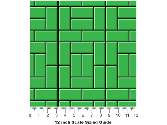 Green  Brick Vinyl Film Pattern Size 12 inch Scale