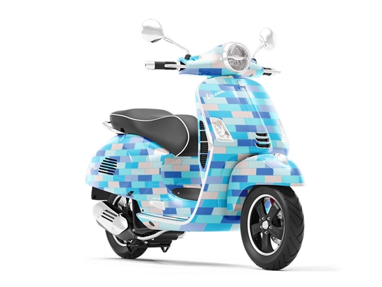 Capri Blue Brick Vespa Scooter Wrap Film