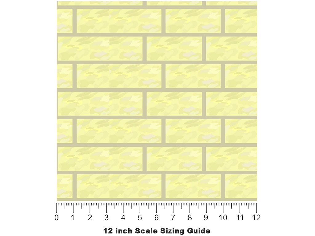 Cream  Brick Vinyl Film Pattern Size 12 inch Scale