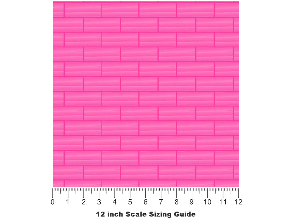 Pink  Brick Vinyl Film Pattern Size 12 inch Scale