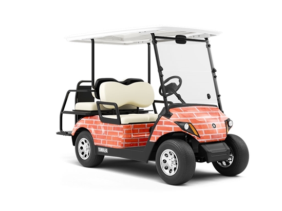 Vivid Red Brick Wrapped Golf Cart
