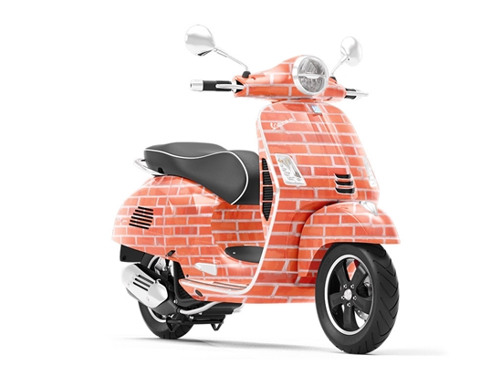 Vivid Red Brick Vespa Scooter Wrap Film