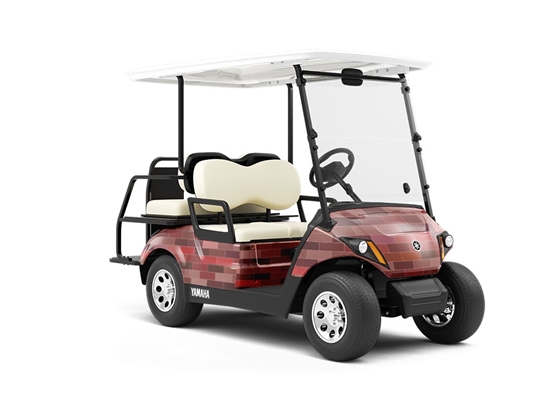 Wine Red Brick Wrapped Golf Cart