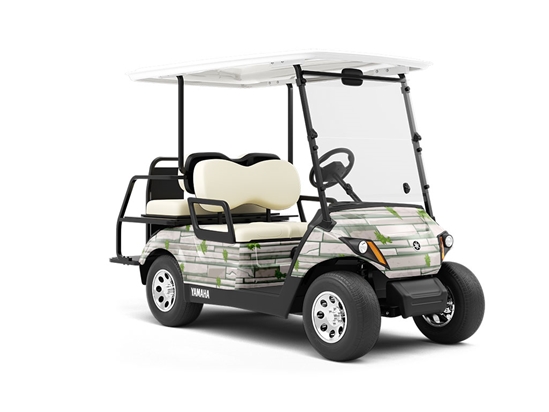 Mossy Grey Brick Wrapped Golf Cart