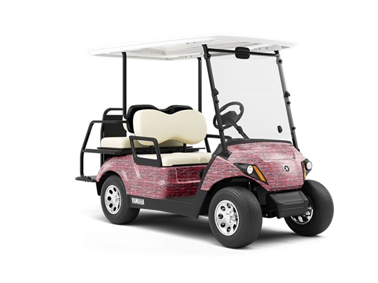 Pink  Brick Wrapped Golf Cart