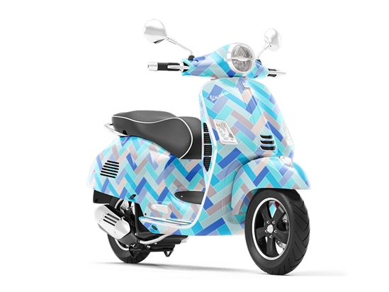 Baby Blue Brick Vespa Scooter Wrap Film