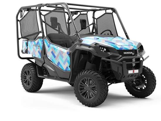 Baby Blue Brick Utility Vehicle Vinyl Wrap