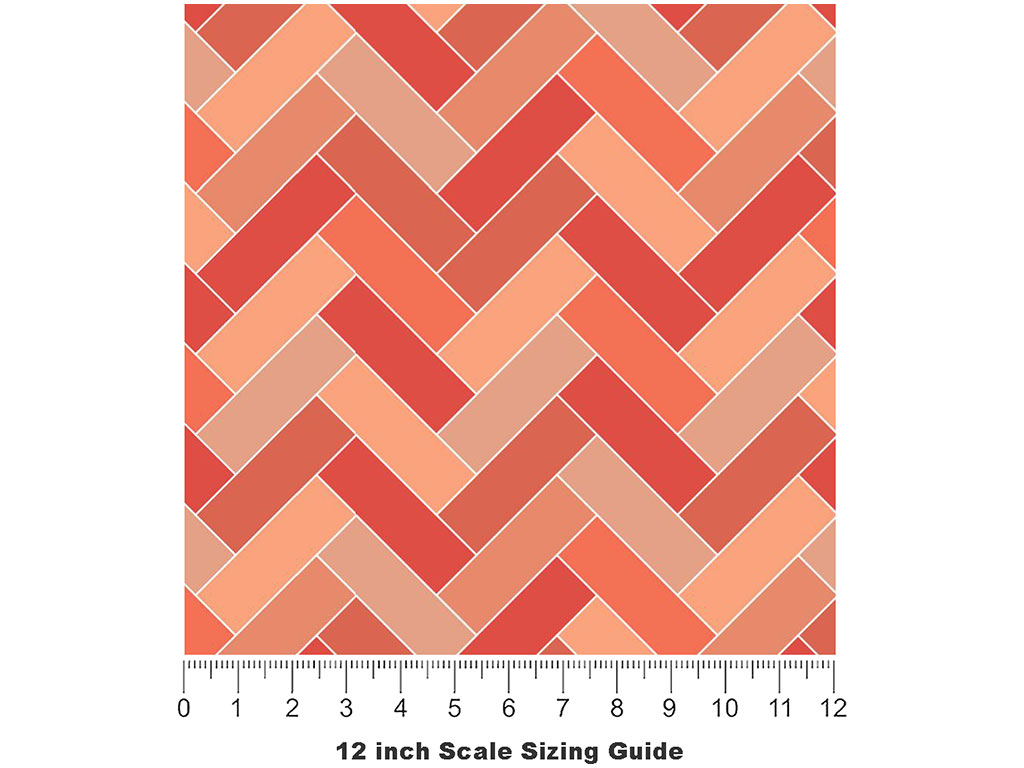 Royal Orange Brick Vinyl Film Pattern Size 12 inch Scale