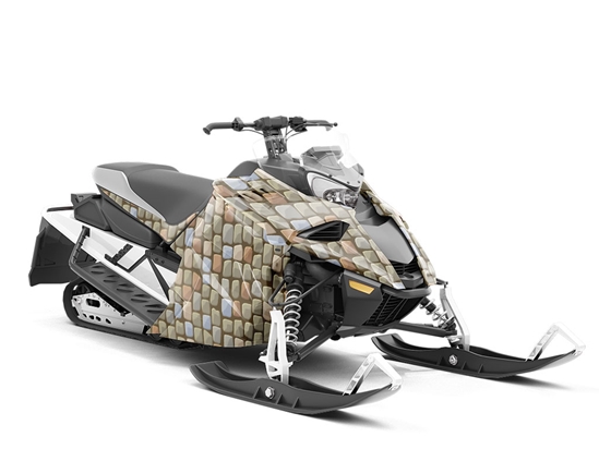 Harvest Brown Brick Custom Wrapped Snowmobile