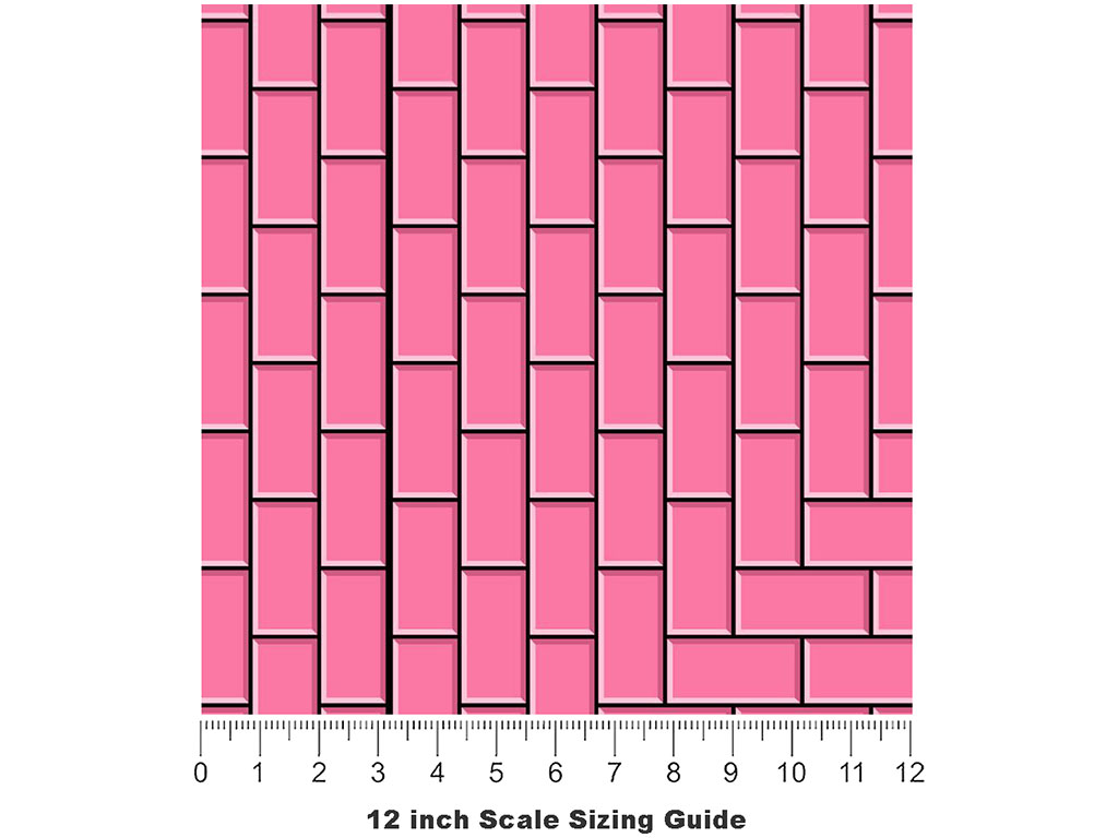 Pink  Brick Vinyl Film Pattern Size 12 inch Scale