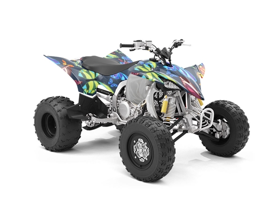 Blue Flutter Bug ATV Wrapping Vinyl