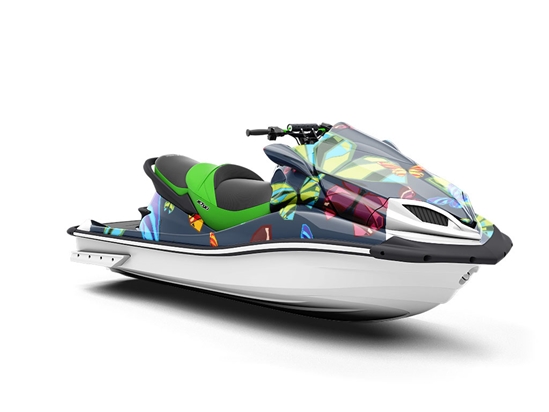 Blue Flutter Bug Jet Ski Vinyl Customized Wrap