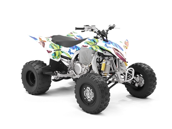 White Flutter Bug ATV Wrapping Vinyl