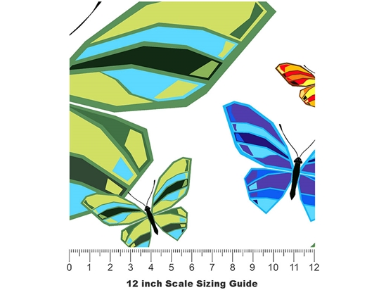 White Flutter Bug Vinyl Film Pattern Size 12 inch Scale