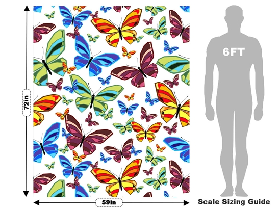 White Flutter Bug Vehicle Wrap Scale