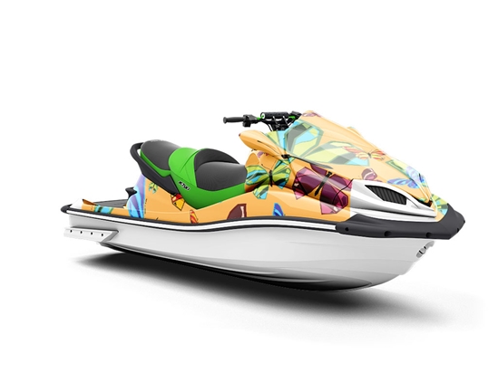 Yellow Flutter Bug Jet Ski Vinyl Customized Wrap