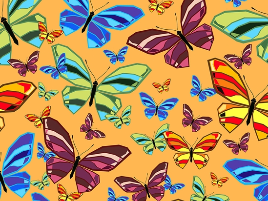 Yellow Flutter Bug Vinyl Wrap Pattern