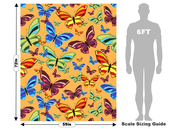 Yellow Flutter Bug Vehicle Wrap Scale