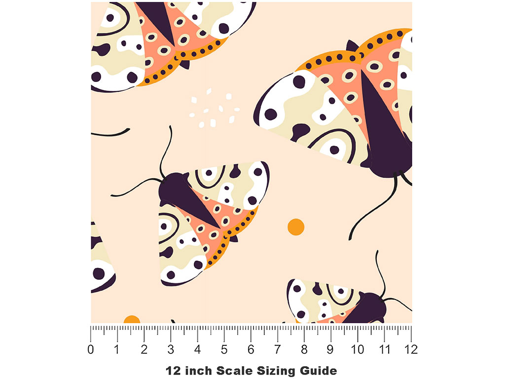 Blushing Arctiid Bug Vinyl Film Pattern Size 12 inch Scale