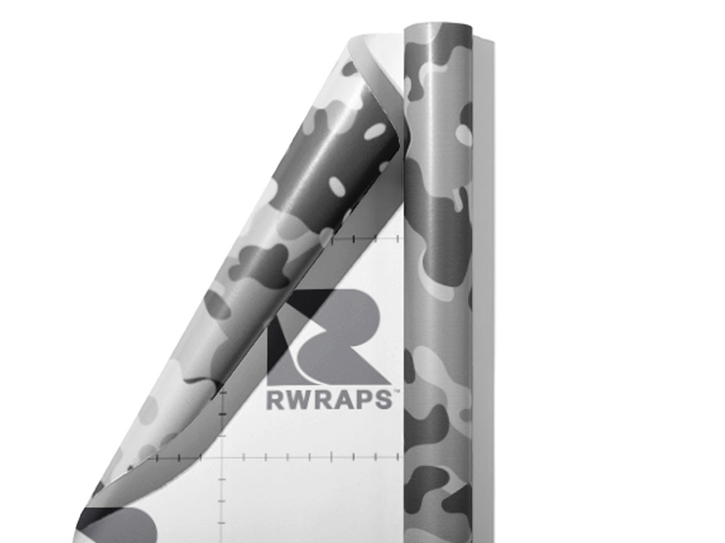 Rwraps™ Gray Camouflage Print Vinyl Wrap Film - Pewter Multicam
