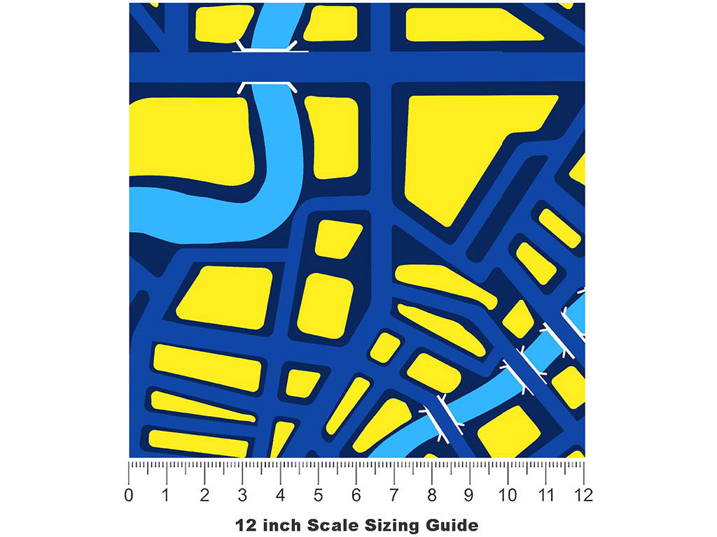 Riverside Roads Cityscape Vinyl Film Pattern Size 12 inch Scale