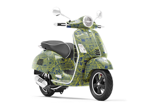 Yellow Streets Cityscape Vespa Scooter Wrap Film