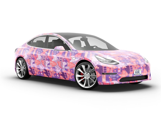 Pink Palaces Cityscape Vehicle Vinyl Wrap