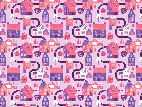 Pink Streets Cityscape Vinyl Wrap Pattern