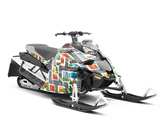 Running Errands Cityscape Custom Wrapped Snowmobile