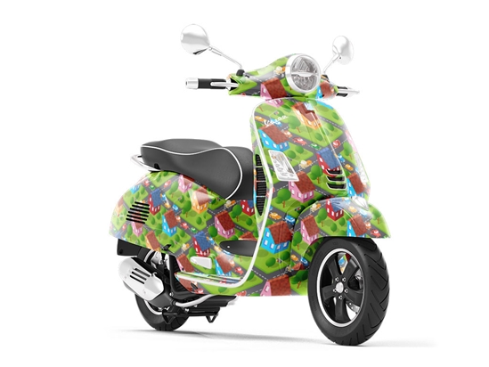 The Way Home Cityscape Vespa Scooter Wrap Film