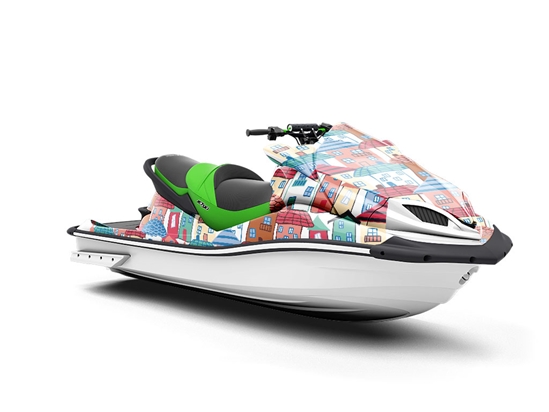 Tight Fit Cityscape Jet Ski Vinyl Customized Wrap