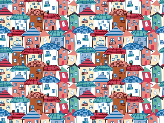 Tight Fit Cityscape Vinyl Wrap Pattern