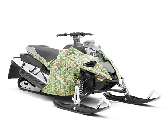 Tourist Town Cityscape Custom Wrapped Snowmobile