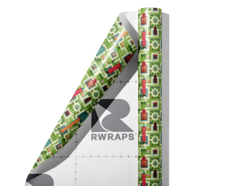 Tourist Town Cityscape Wrap Film Sheets