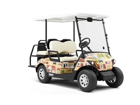 Upper Middle Class Cityscape Wrapped Golf Cart