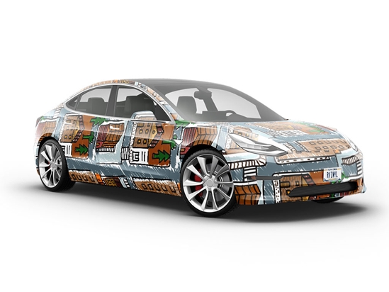 Warm Home Cityscape Vehicle Vinyl Wrap