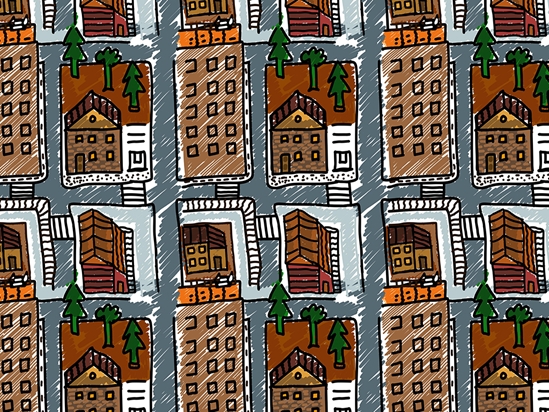 Warm Home Cityscape Vinyl Wrap Pattern