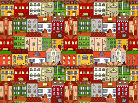 Apartment Block Cityscape Vinyl Wrap Pattern