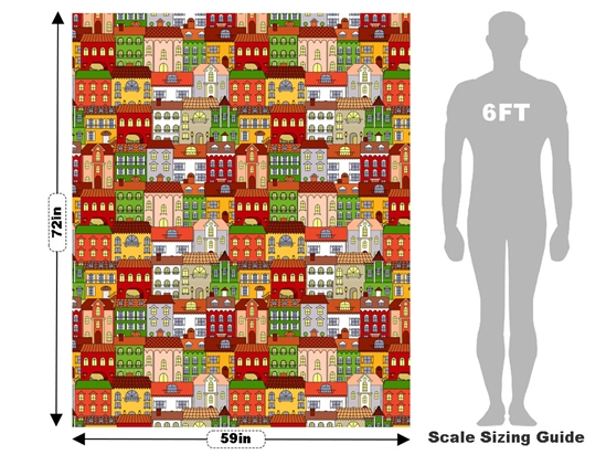 Apartment Block Cityscape Vehicle Wrap Scale