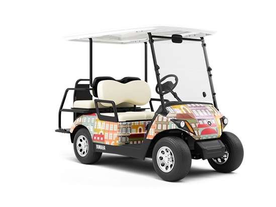 Apartment Hunting Cityscape Wrapped Golf Cart