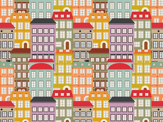 Apartment Hunting Cityscape Vinyl Wrap Pattern