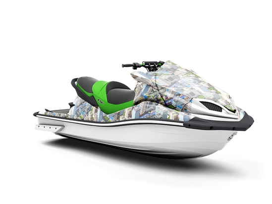 Downtown  Cityscape Jet Ski Vinyl Customized Wrap