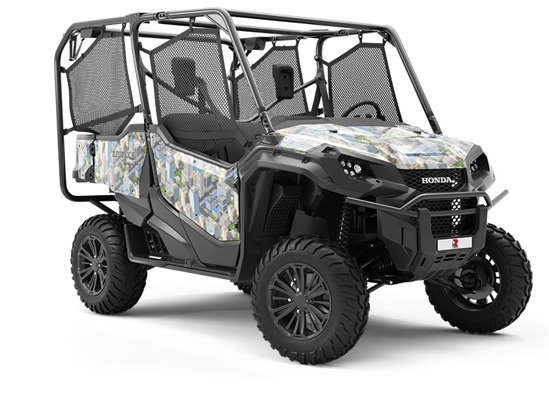 Downtown  Cityscape Utility Vehicle Vinyl Wrap