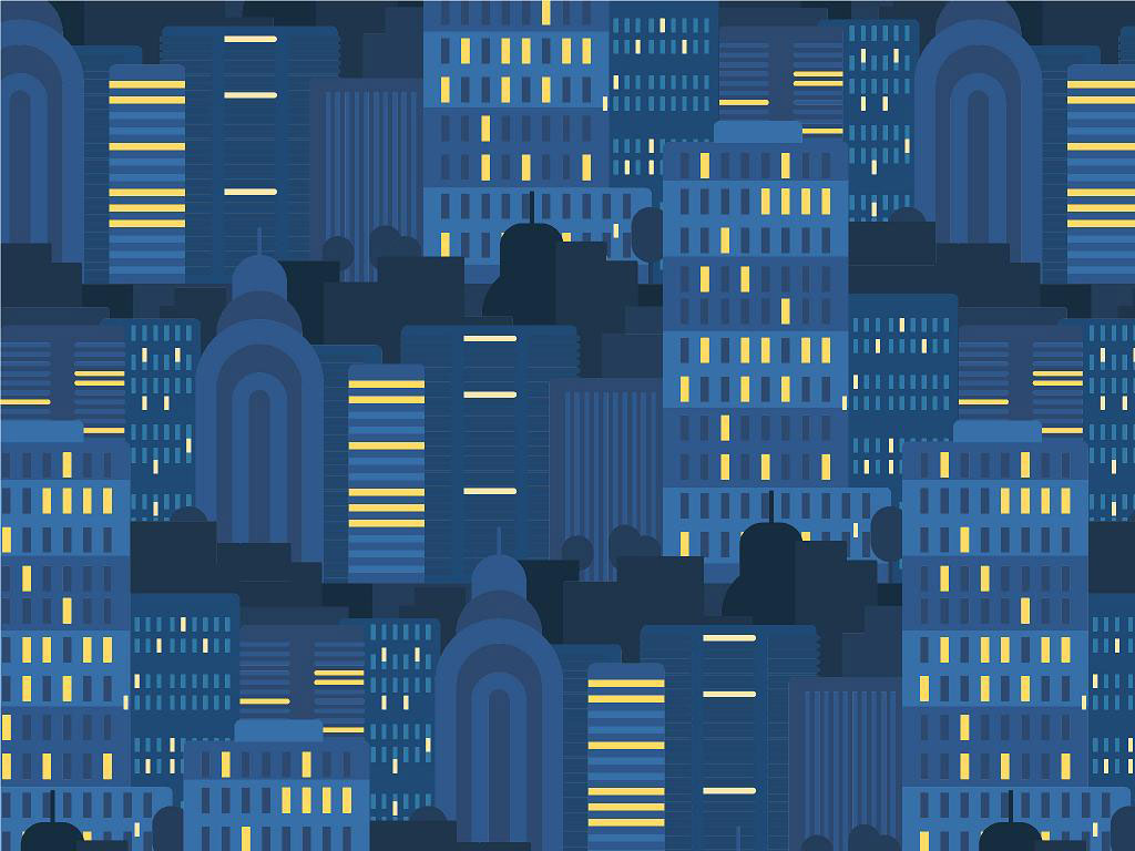 Evening Skyscrapers Cityscape Vinyl Wrap Pattern